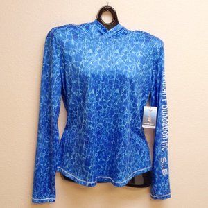 Silver Bait Long Sleeve Hoodie, Blue Underwater Women's Size Medium.